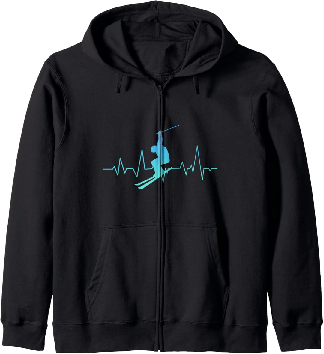 Skifahren I Ski Heartbeat Skifahrer I Ski Kapuzenjacke