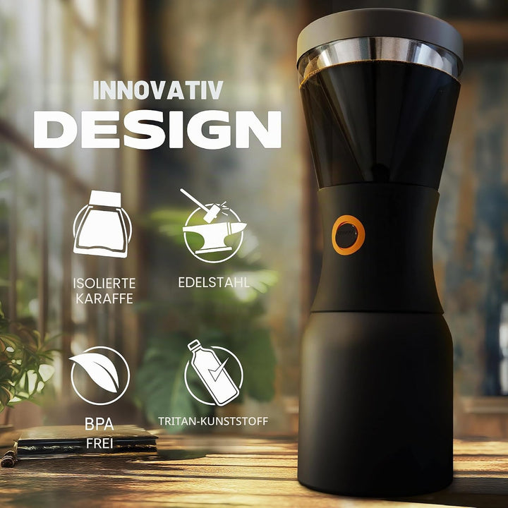 Asobu - Cold Brew Kaffeebereiter | Teebereiter to go mit Sieb schwarz, 50