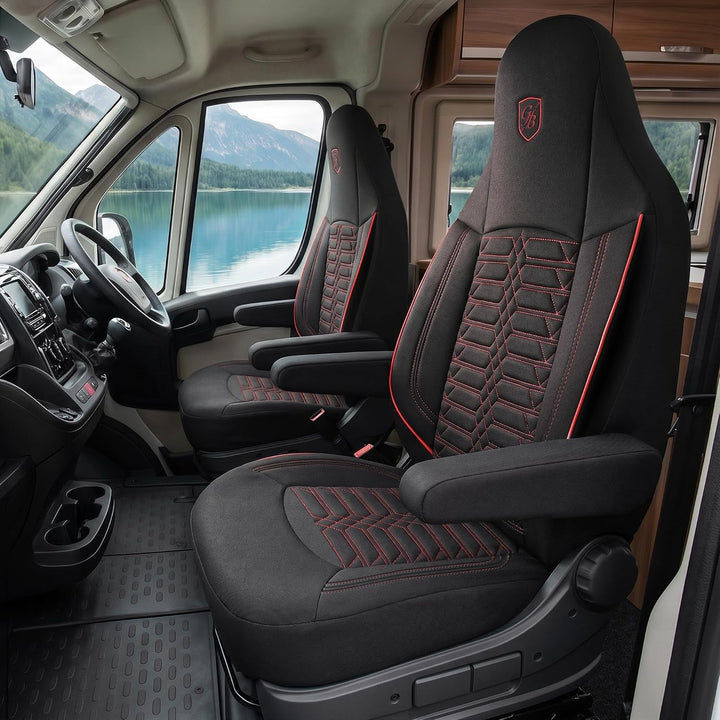 Wohnmobil Sitzbezüge kompatibel mit FIAT Ducato, Citroën Jumper, Peugeot Boxer - Schonbezüge Set aus