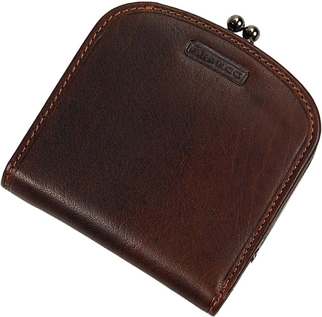 GoBago Branco Damenbörse Portemonnaie Geldbeutel Bügelbörse Damen Geldbörse Leder (Braun), Braun