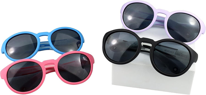Pan2Kids Kinder-Sonnenbrille, 2-5 Jahre, Panto-Design, UV-Schutz, polarisiert, Black And White