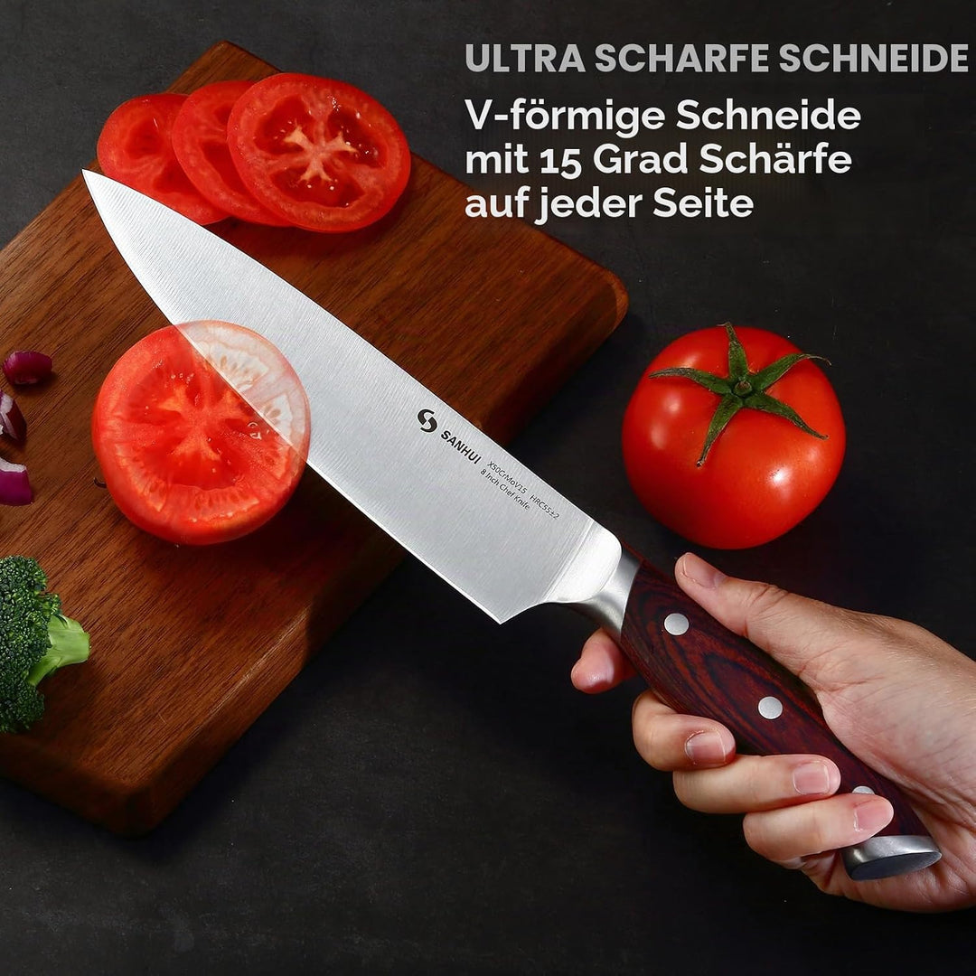 Kochmesser,Profi Messer aus hochwertigem Kohlenstoffstahl, scharfes Küchenmesser mit ergonomischem P