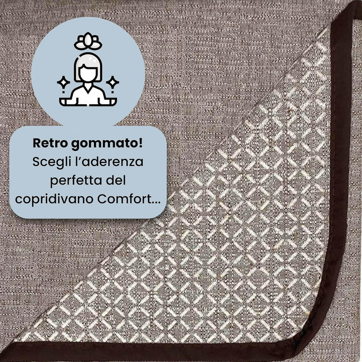 Komfort-Antigleiten-Sofa-Decke mit chaiselongue,240cm, Braun 240 cm Braun, 240 cm Braun