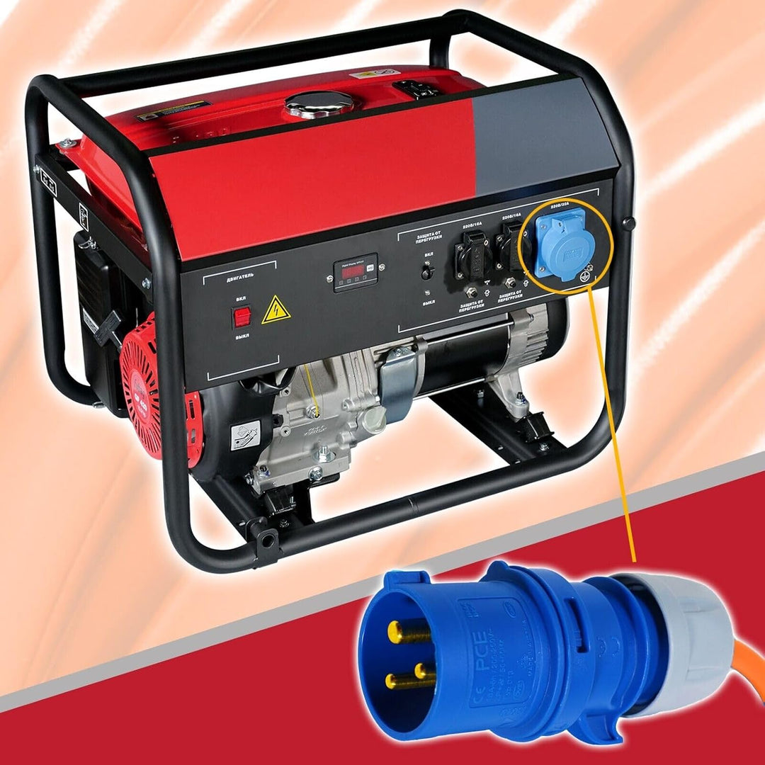 SPARES2GO 16A-Splitterkabel, 240-V-Generator, 2-Wege-Anschluss, Y-Stück, 2 x 16-Ampere-Steckdosen (o