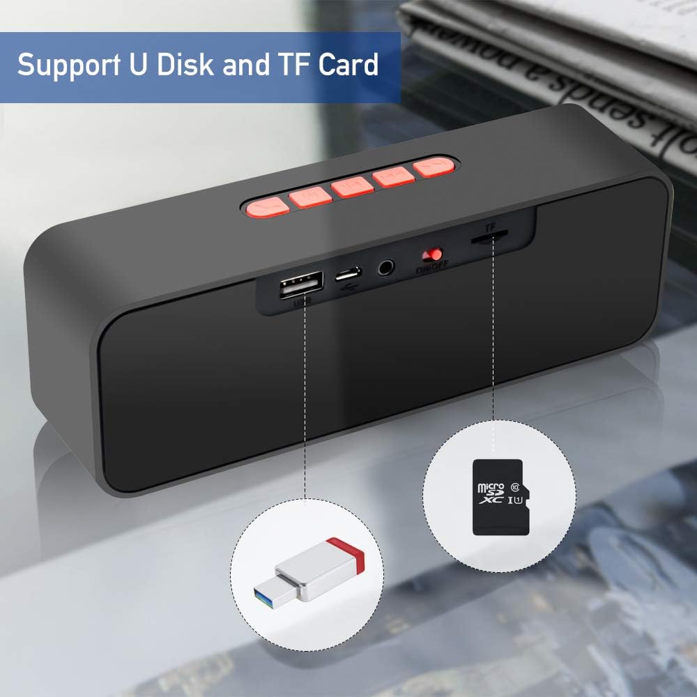 SONKIR Wireless Bluetooth Lautsprecher, Tragbarer Bluetooth 5.0 Lautsprecher mit Dual-Treiber Bass,