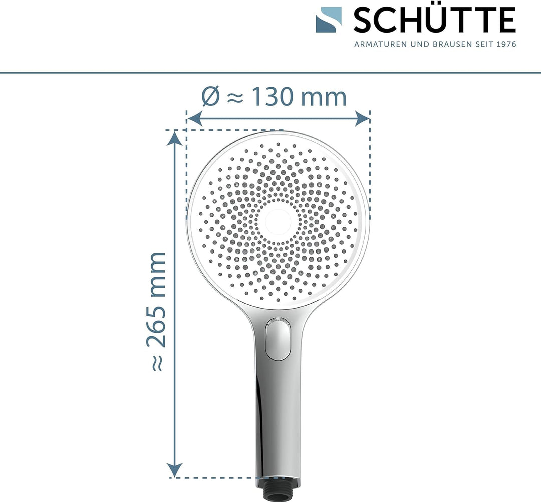 SCHÜTTE Handbrause SAMOA RAIN | Samtstrahl-Technologie | Duschkopf mit über 300 Düsen | 3 einstellba