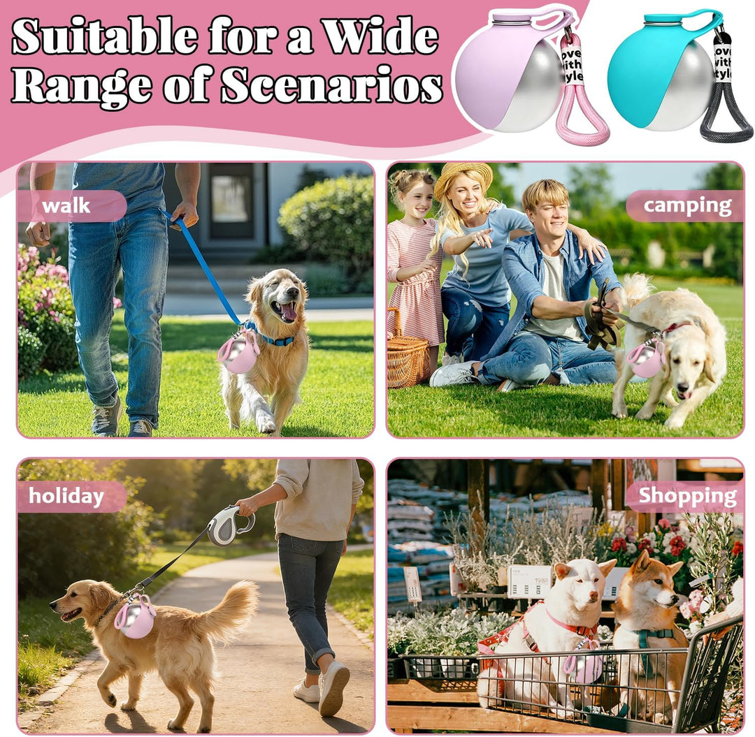 Trinkflasche Hunde für Unterwegs, 285ml Edelstahl Wasserflasche für Hunde, 2 in 1 Tragbarer Tumbler
