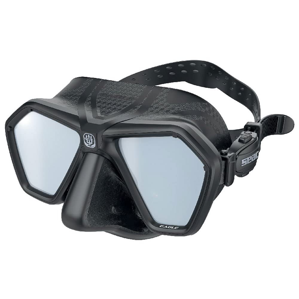 SEAC Eagle, kompakte, kleinvolumige Maske für Tauchen, Freitauchen und Speerfischen schwarz LSG, sch