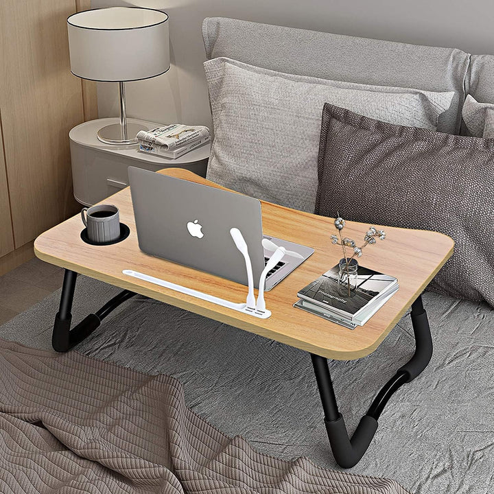 A3A ACADGQ Laptoptisch, Laptop Betttisch Klappbar, Notebook Tisch mit 4 USB Ladeanschluss, Schublade