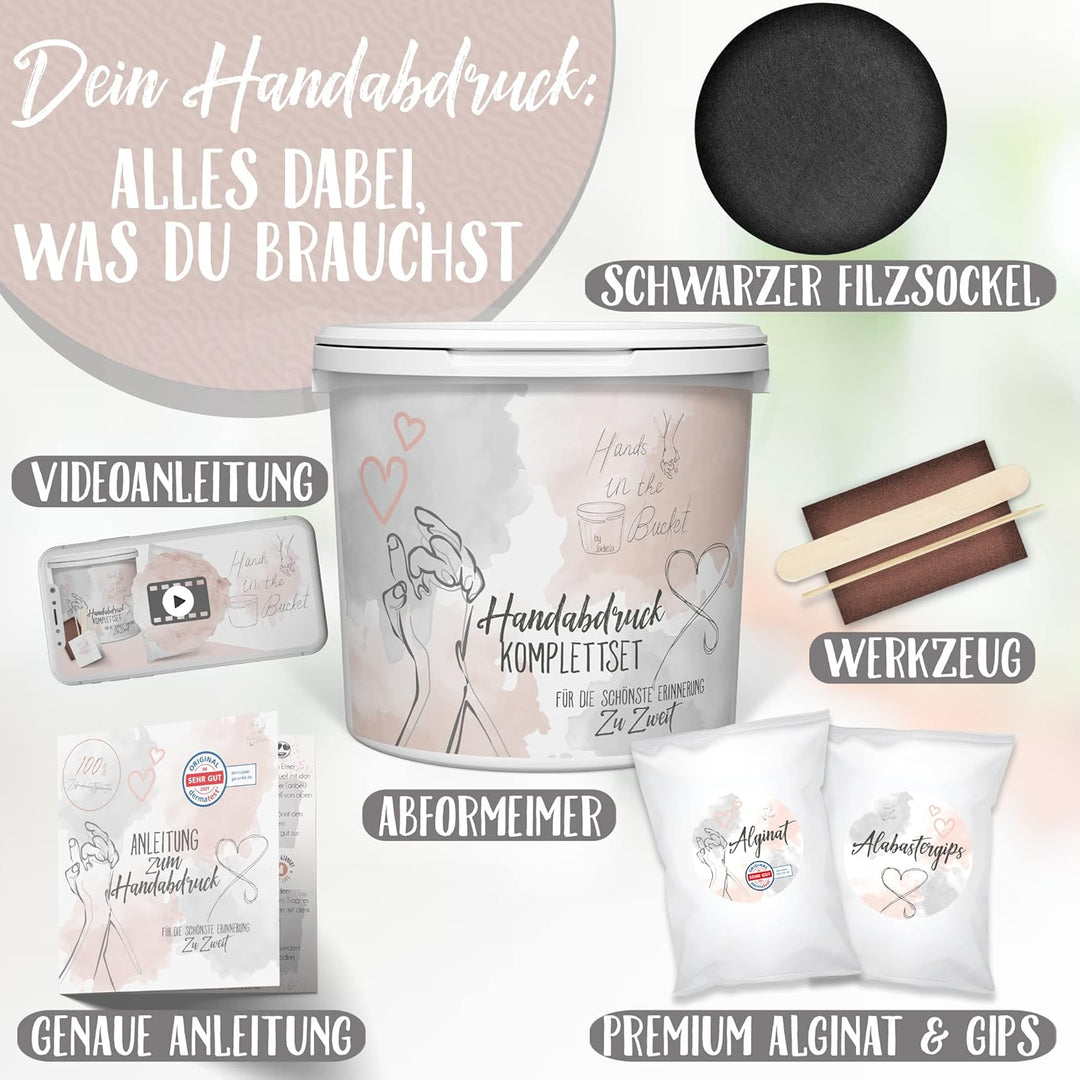 3D Handabdruck Set für Paare Hochwertiges Gipsabdruckset Hände Jahrestag Geschenk für Ihn und Sie, P