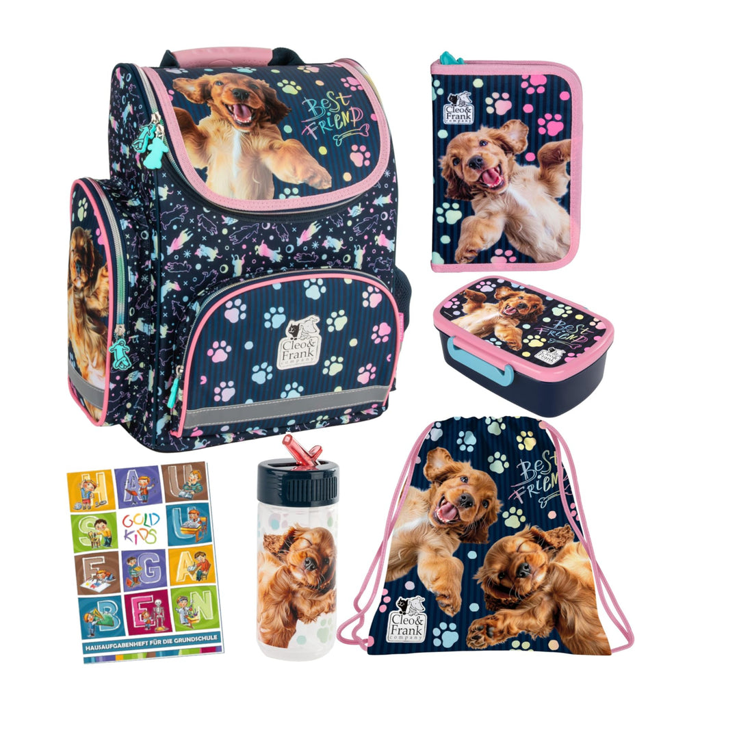 Goldkids - Schulranzen für Jungen und Mädchen, 4/6/8/15er-Set - Schul-Rucksack für Kinder mit Federm