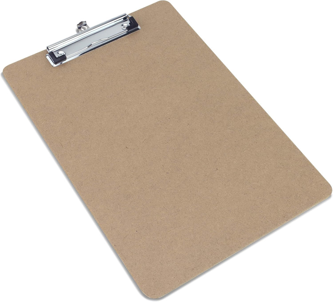 Rapesco 1601 Business Pack: 12 Hartfaser Klemmbrett, A4, Braun 12 mit flacher Klemme, 12 mit flacher