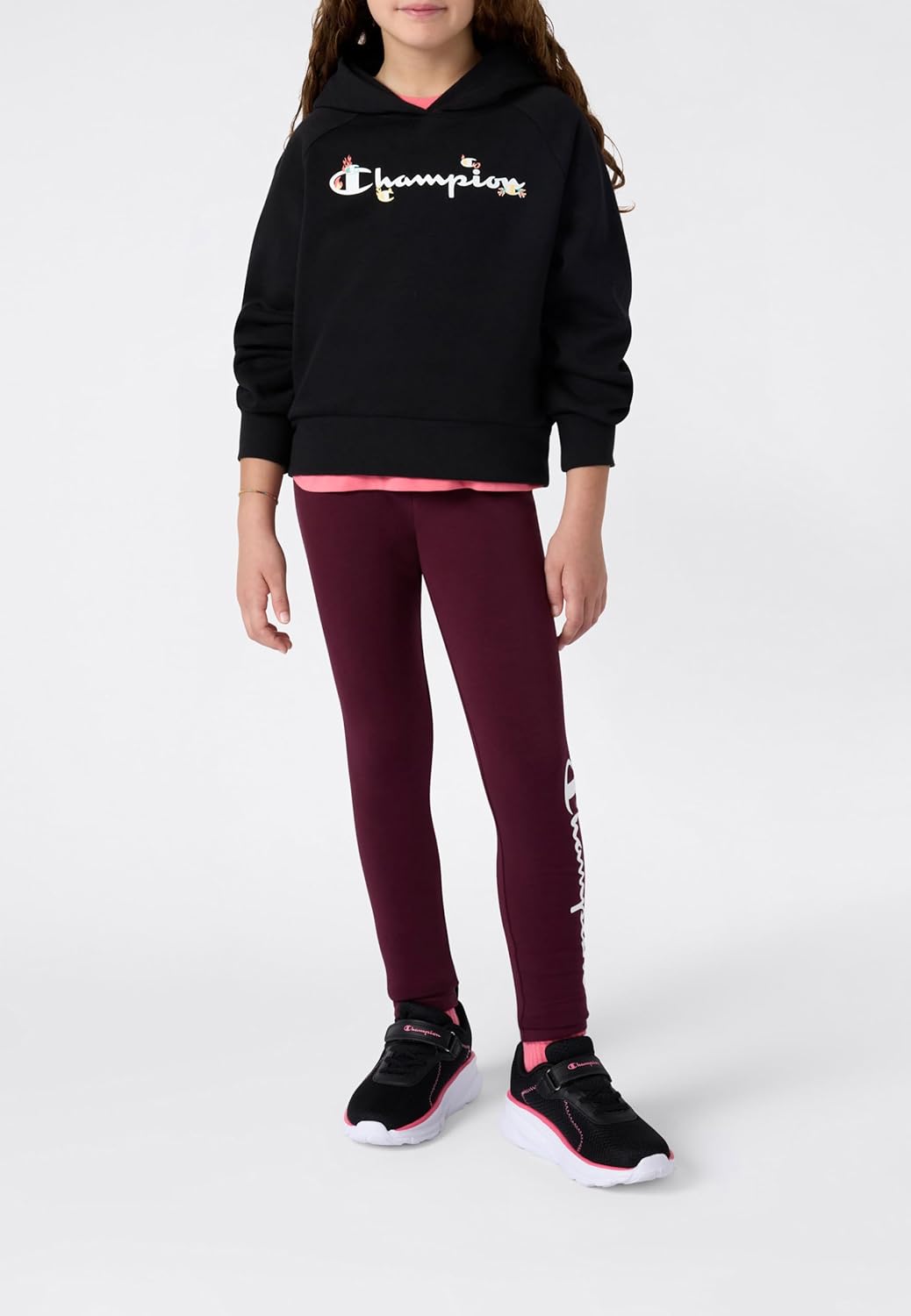 Champion Mädchen Legacy Girls Kapuzenpullover (1er Pack) L Schwarz, L Schwarz