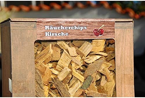 Landree Räucherchips Kirsche Box 3 Liter – Aromatische Wood Chips für Grill Smoker BBQ, 100% Natürli