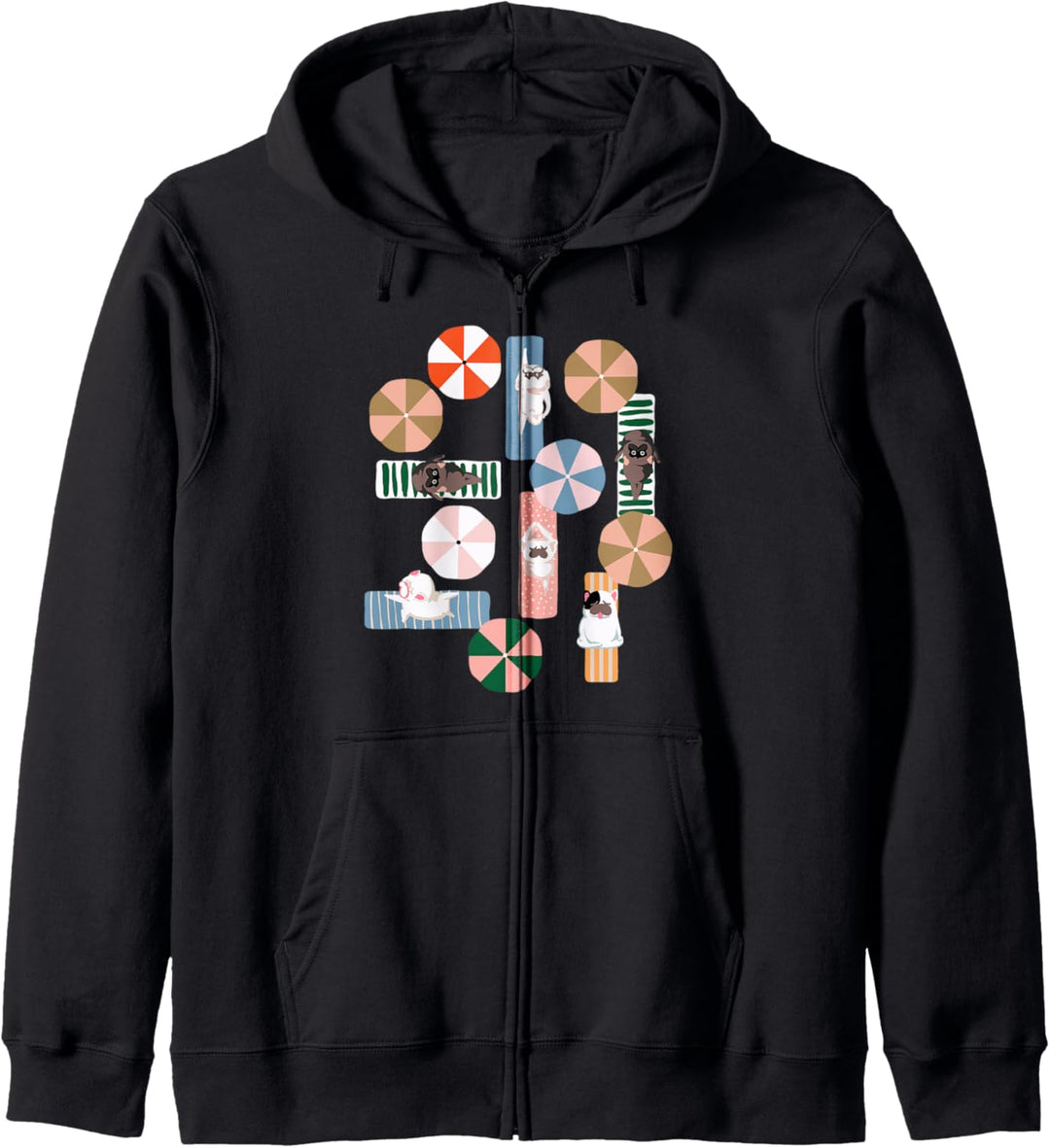 Frenchie Beach Yoga Kapuzenjacke