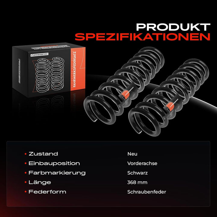 Frankberg 2x Federn Fahrwerksfeder Vorderachse Kompatibel mit Pathfinder III R51 2.5 dCi 4WD 4.0 4WD