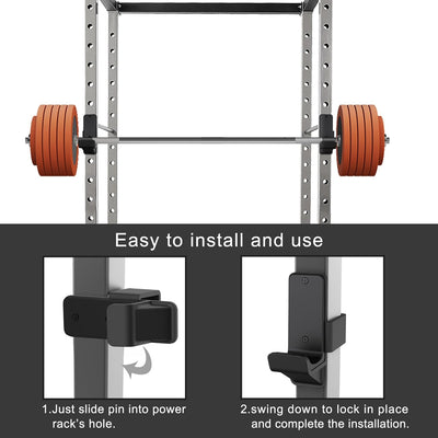 Kipika J-Haken für Power Rack – Unterseite verstärkte Stahlhaken mit Gummiauflage – 2 Stück 1/2 Hole