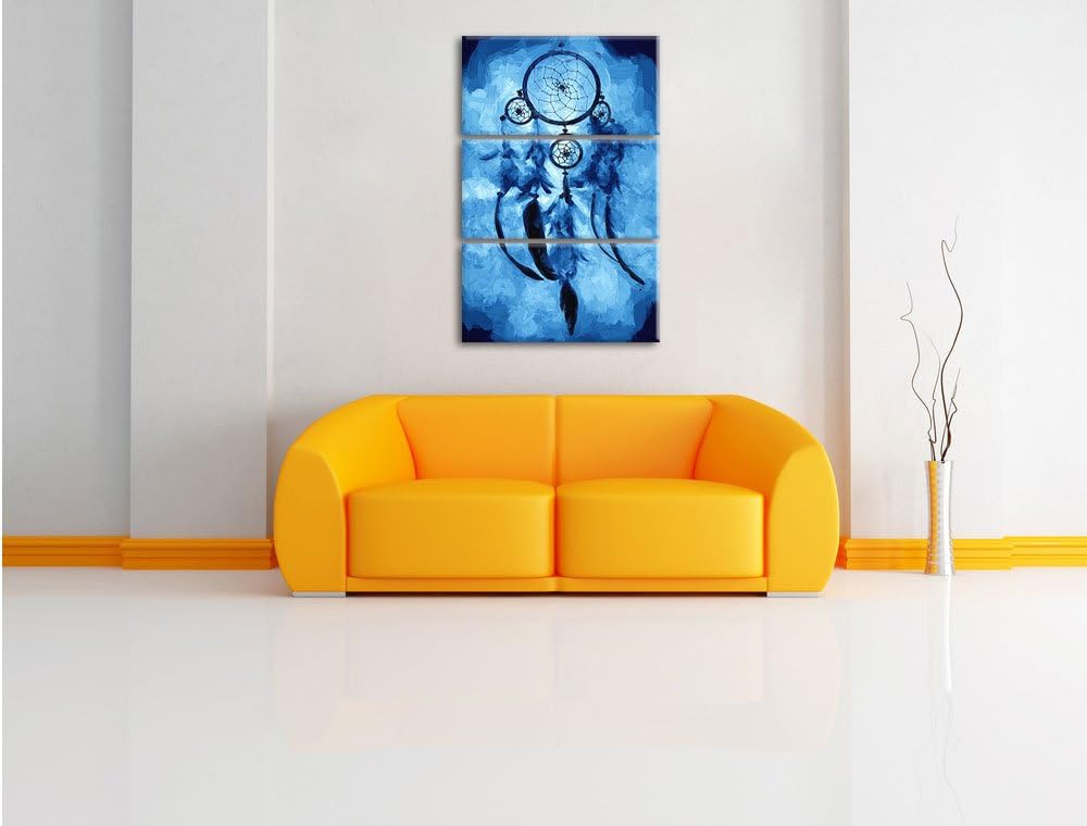 Pixxprint Indianischer Traumfänger Kunst als Leinwandbild/Grösse: 3 Teilig (120x80) / Wandbild/Kunst