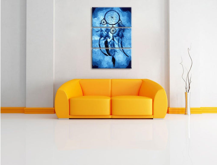 Pixxprint Indianischer Traumfänger Kunst als Leinwandbild/Grösse: 3 Teilig (120x80) / Wandbild/Kunst