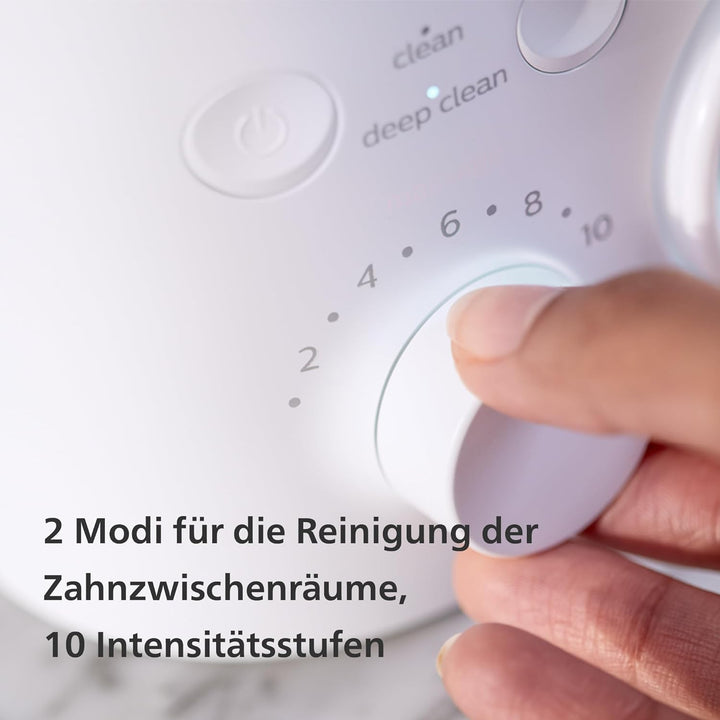 Philips Sonicare Power Flosser 3000, Munddusche mit Quad Stream Technologie, weiss (Modell HX3711/20