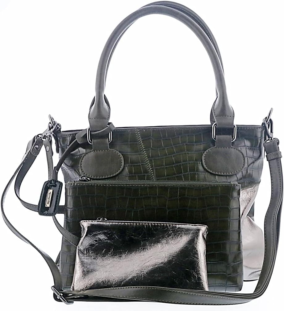 Remonte Damen Q0440 Umhängetasche, Khaki/moos/Altsilber / 54, 360x70x260