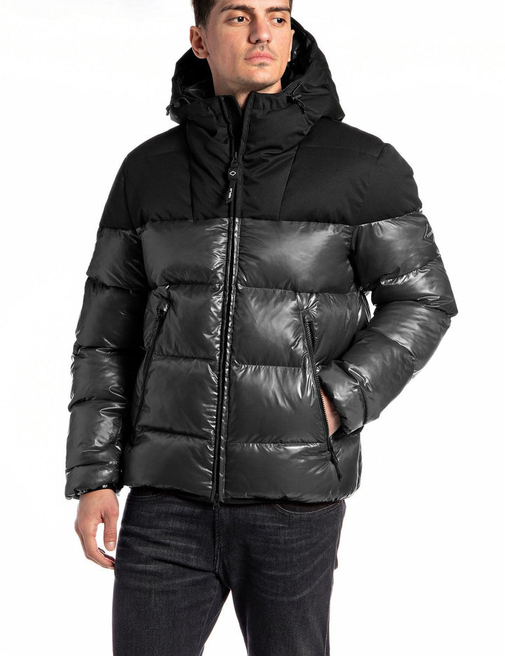 Replay Herren Jacke Winterjacke mit Kapuze L Black 098, L Black 098