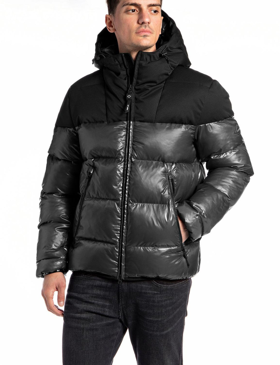Replay Herren Jacke Winterjacke mit Kapuze M Black 098, M Black 098