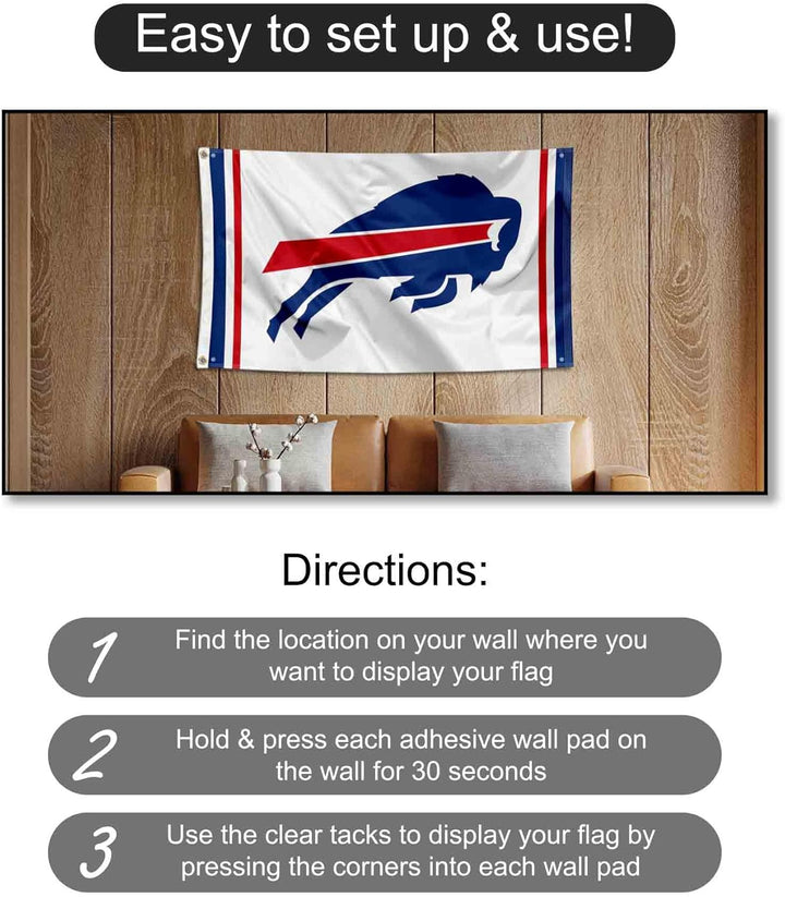 Buffalo Bills White Banner and Tapestry Wall Tack Pads
