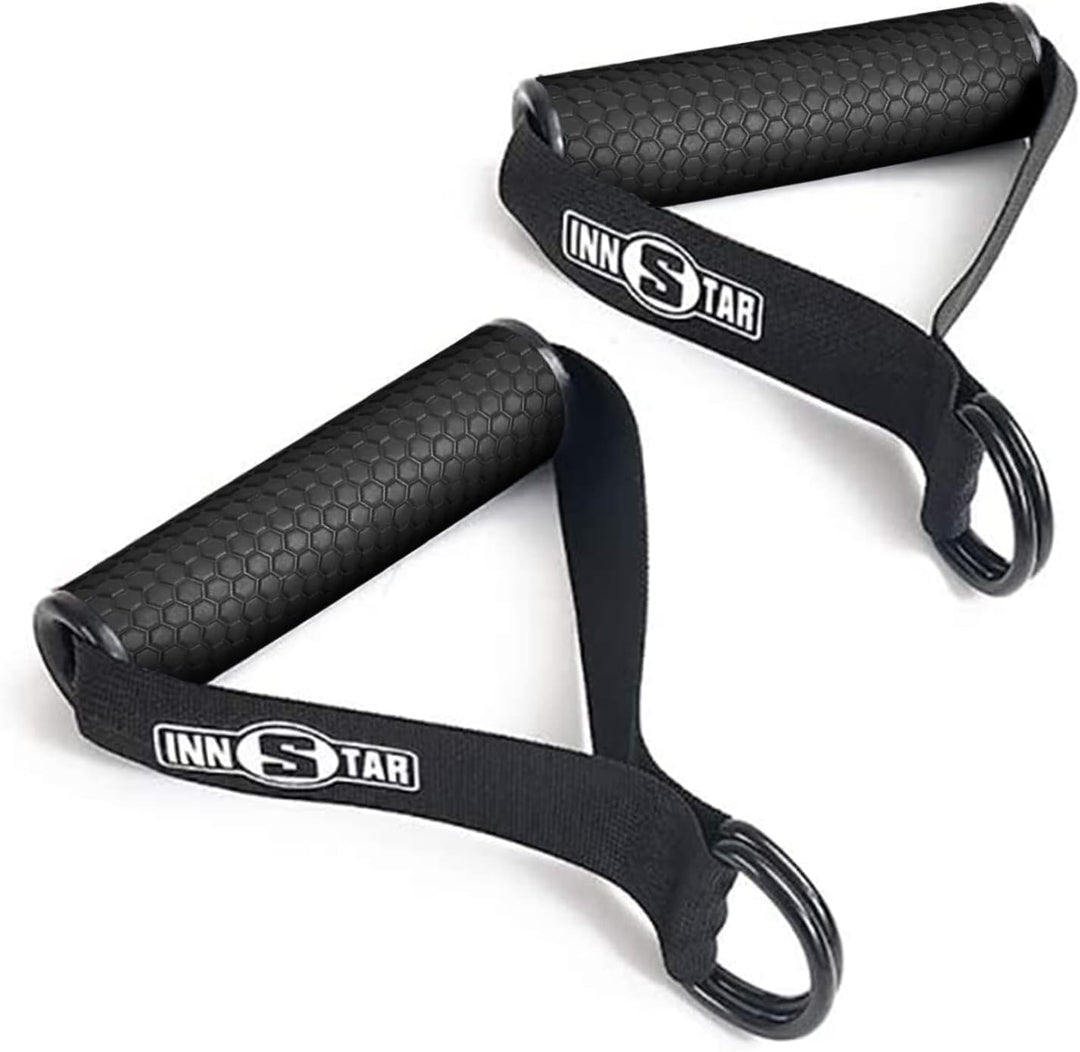 INNSTAR 2 Stück Einhandgriff, Kabelzug Griffe für Widerstandsbänder, Ideal für Home Gym Seilzug Fitn