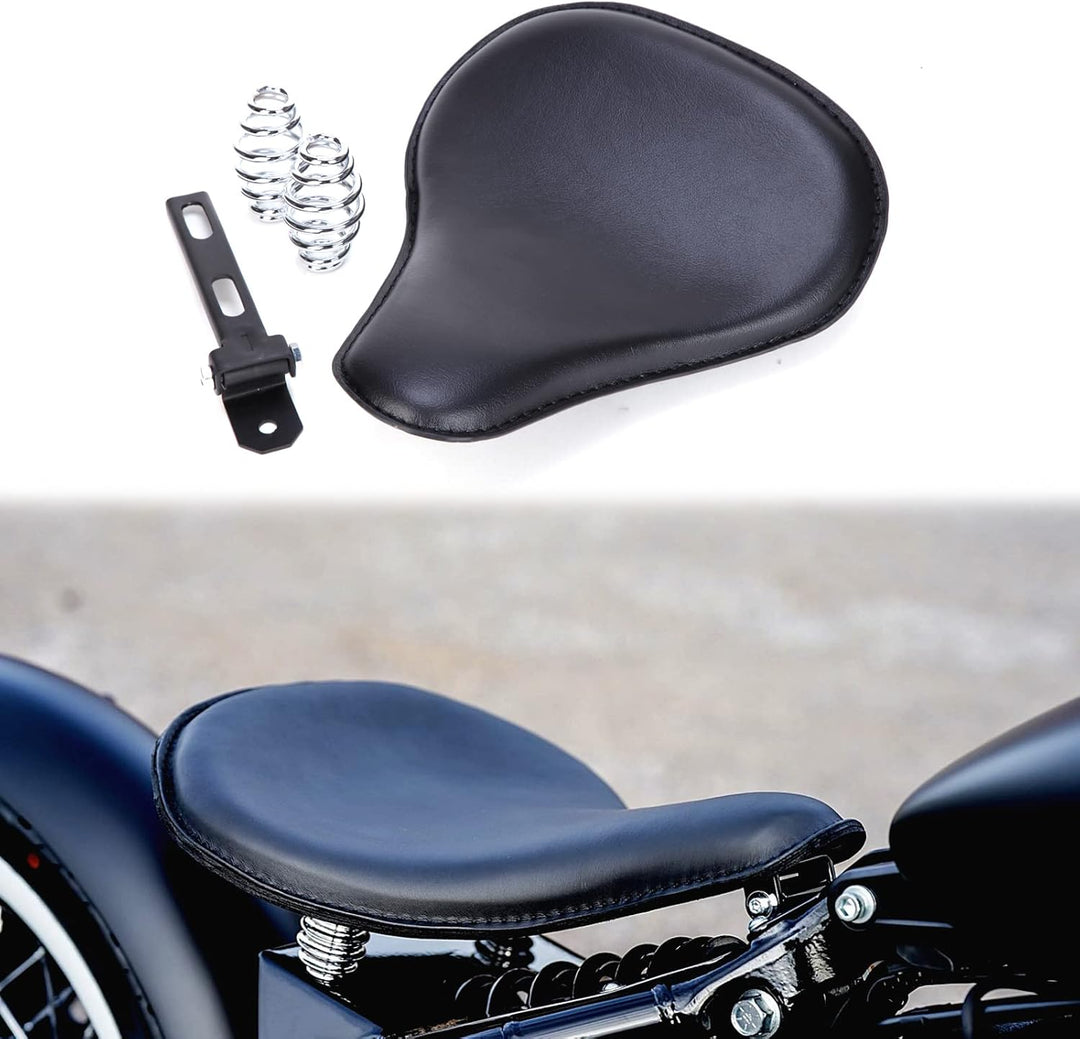 Motorrad Leder Solo Sitz Motorradsitze mit 3'' Feder Halterung Kit für Chopper Bobber Sportster XL88