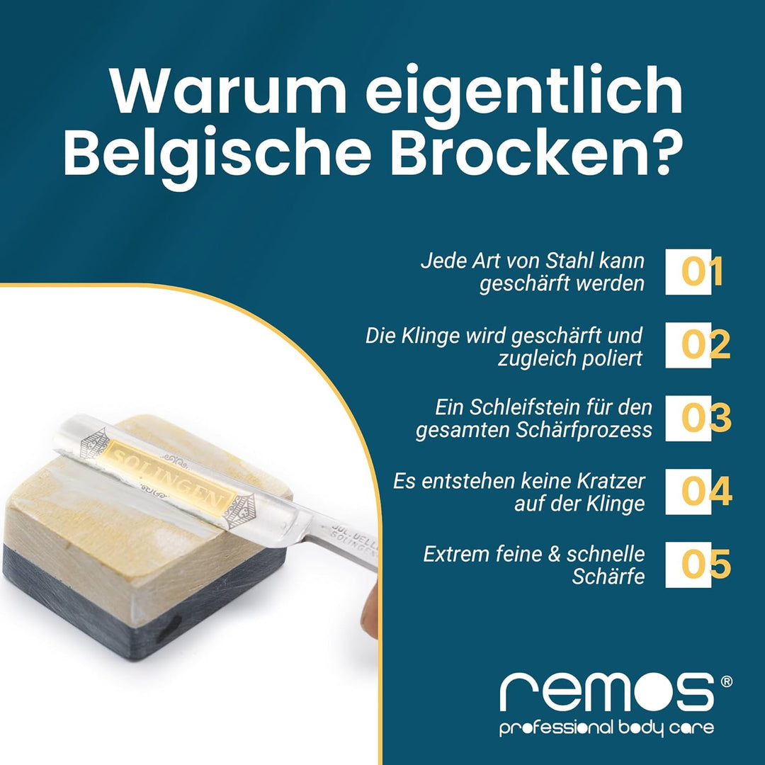 REMOS Gelber Belgischer Brocken Schleifstein - Nr. 8 Grösse 58-70 cm², Nr. 8