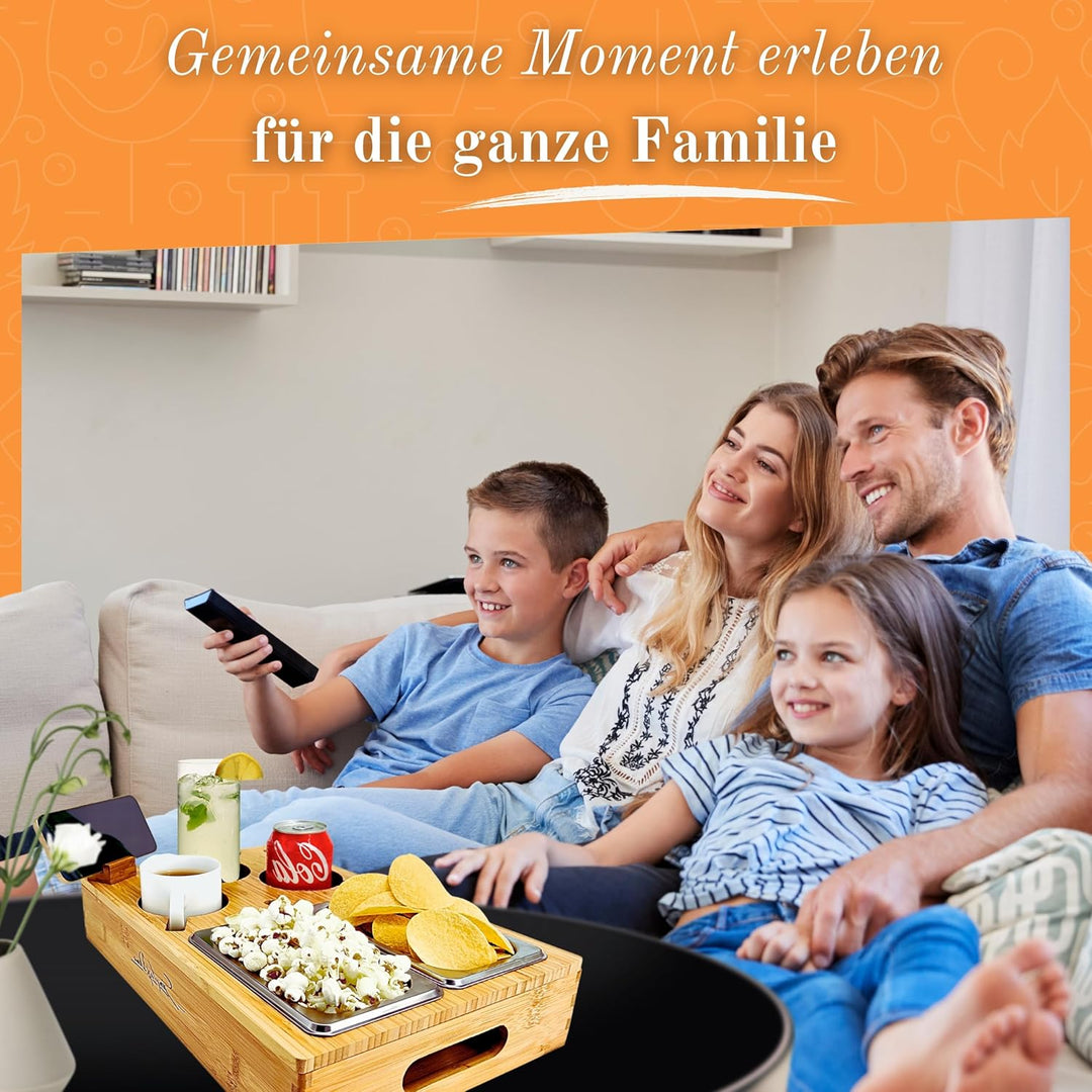 SIMPLEX DOMO Couchbar Snackbox mit anpassbarer Couch Ablage | Couch Organizer umbaubar | hochwertige