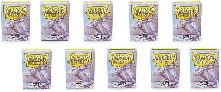 Dragon Shield Kartenhüllen, matt, Weiss, Standardgrösse, 100 Stück, 10 Stück, Weiss