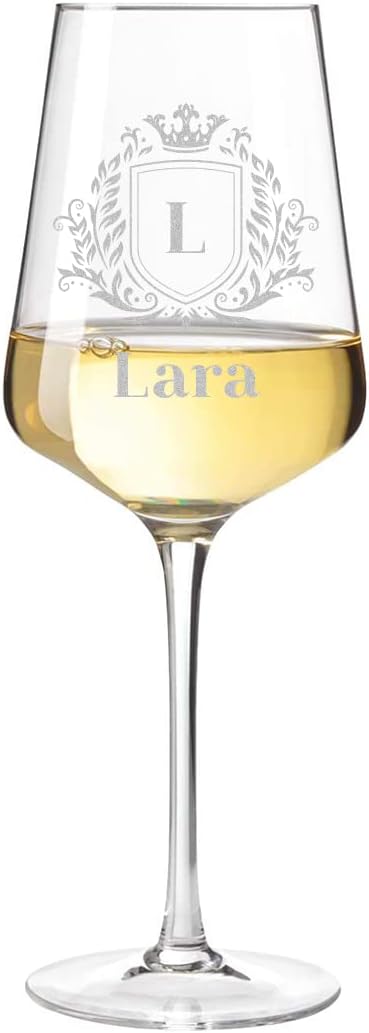 4-TLG Wein Geschenkset mit Wunschgravur - Motiv Wappen - personalisiert - 2X Weingläser 560 ml, 1x H