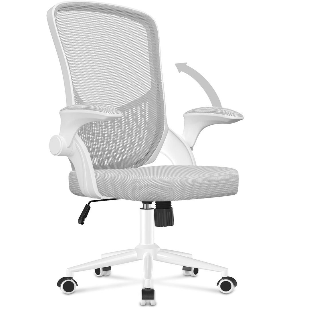 naspaluro Ergonomischer Bürostuhl, Schreibtischstuhl mit klappbaren Armlehnen, höhenverstellbar, Nei