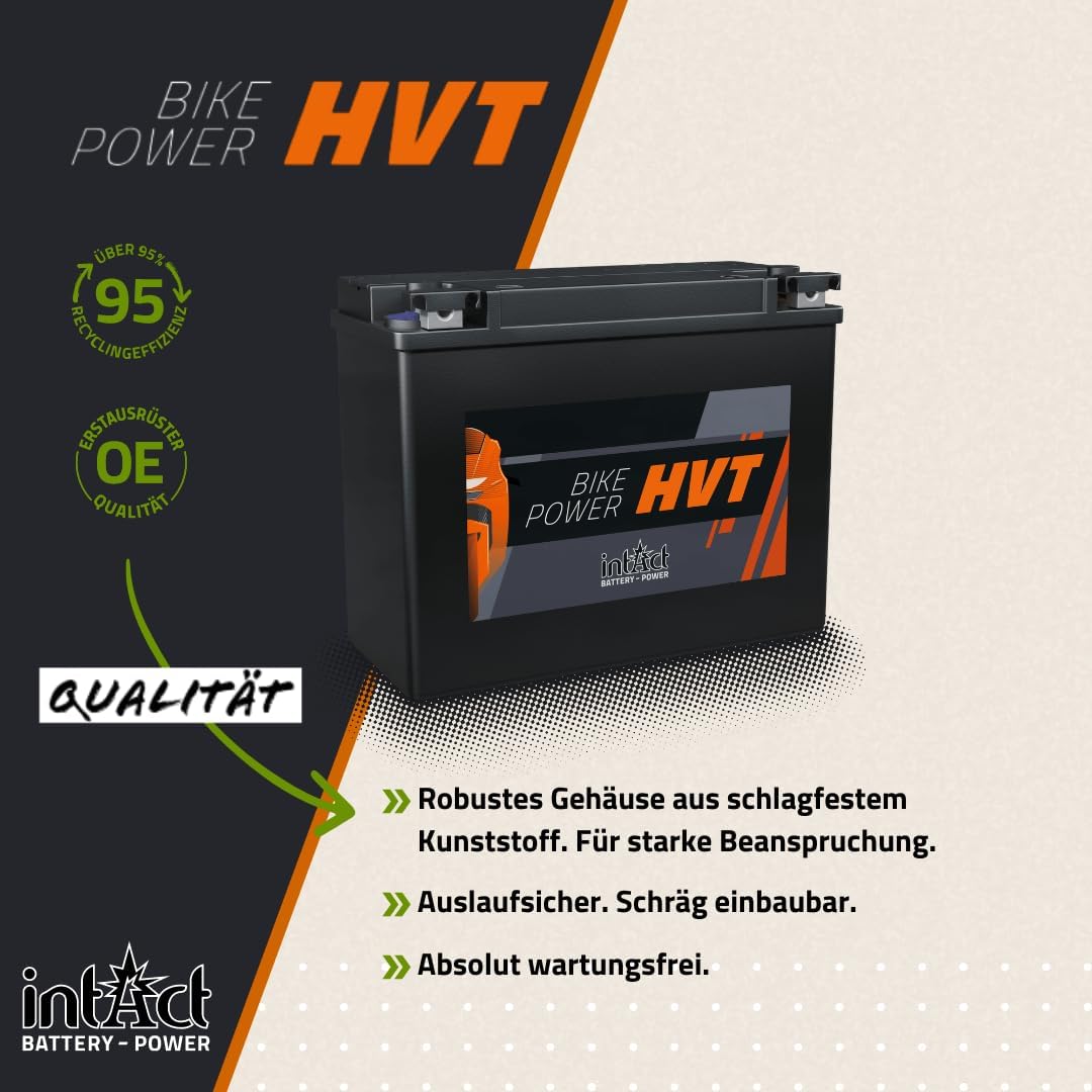 intAct - HVT MOTORRADBATTERIE | Batterie für Roller, Motorrad, Rasentraktor. Wartungsfreier & auslau