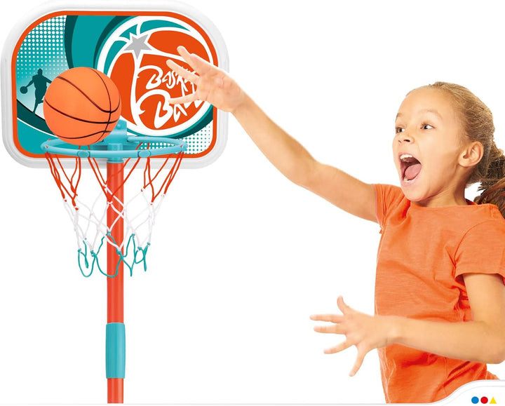 ColorBaby - Tragbarer Korb für den Aussenbereich, Masse 33 x 29 x 106 cm, inklusive Basketball und M