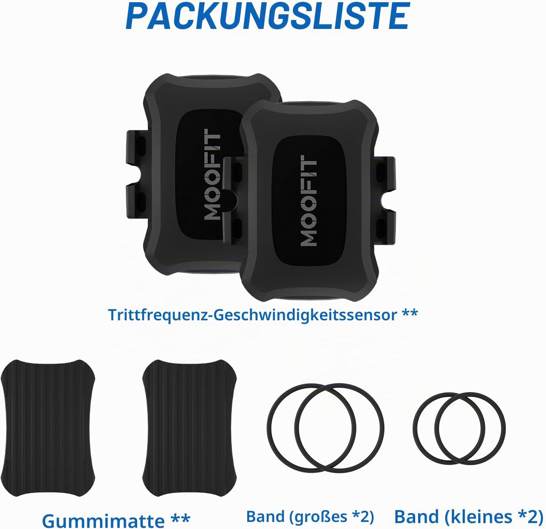 moofit CS9 Geschwindigkeitssensor und Trittfrequenzsensor,Bluetooth &amp; ANT+, Kabelloser Fahrraddrehza