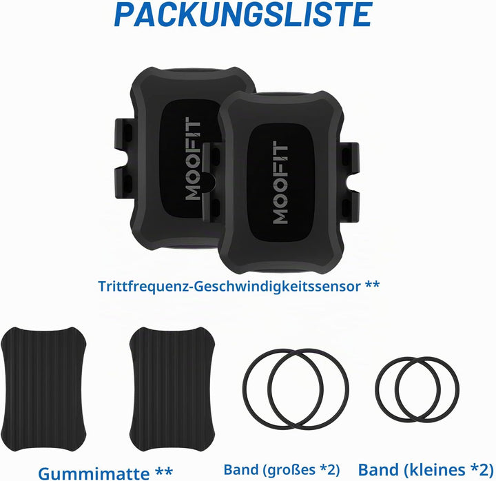 moofit CS9 Geschwindigkeitssensor und Trittfrequenzsensor,Bluetooth &amp; ANT+, Kabelloser Fahrraddrehza