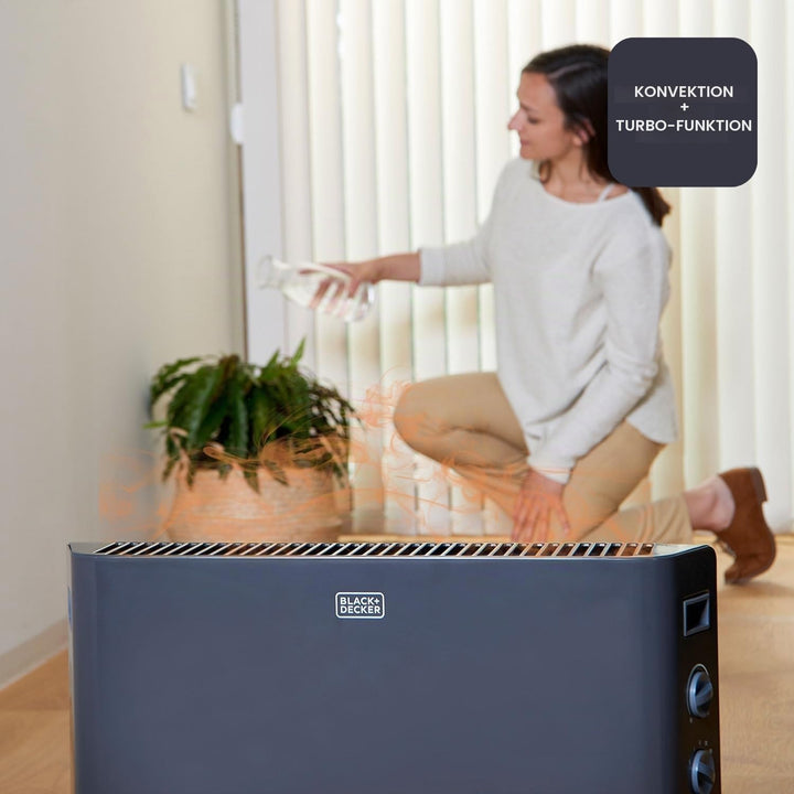 BLACK+DECKER BXCSH2000E Konvektor-Heizung, edles Design, 240 V, 2 Heizleistungen, wahlweise 2000 W o