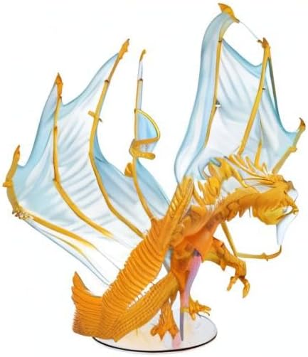 Dungeons & Dragons D&D Icons of The Realms: Adult Topaz Dragon - Pre-Painted Miniatures, Translucent