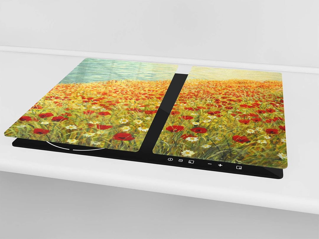 Schneidbrett aus Hartglas und schützende Arbeitsoberfläche – Schneideplatten SINGLE mit 60 x 52 cm u