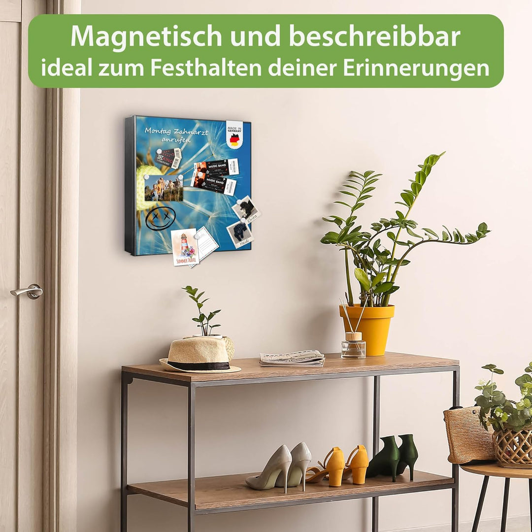 banjado Grosser Schlüsselkasten Metall - Schlüsselbox 30x30cm mit 32 Haken - Schlüsselkasten modern