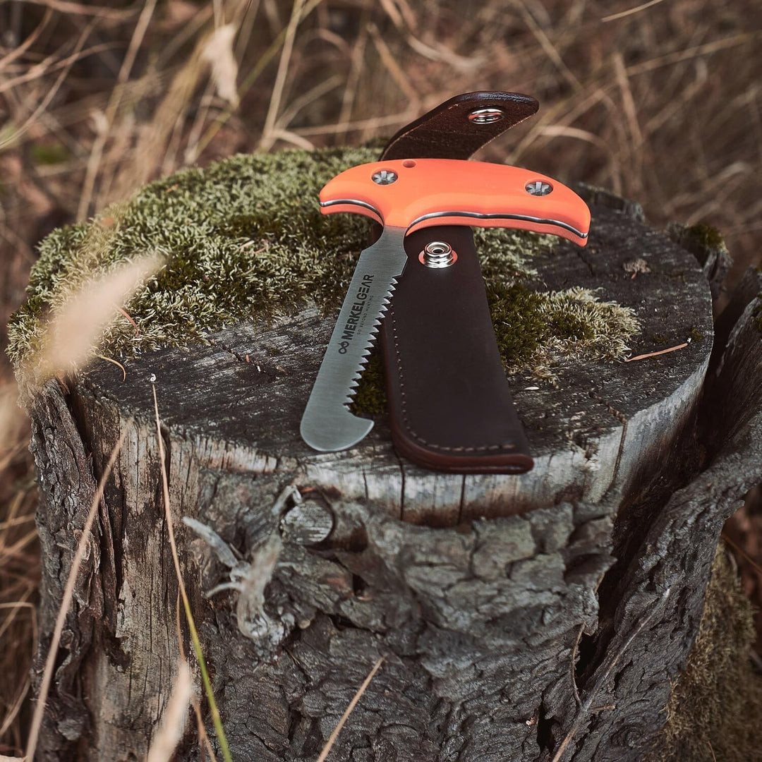 Merkel GEAR Aufbrechsäge Knochensäge Schlosssäge 11cm aus rostfreiem AISI 420 Stahl G10 Griffschalen