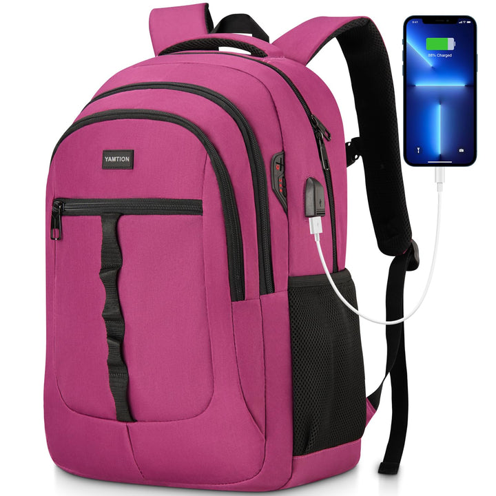 YAMTION Schultasche Damen,17.3 Zoll Schulrucksack Mädchen Teenager für Jungen Laptop Rucksack für St