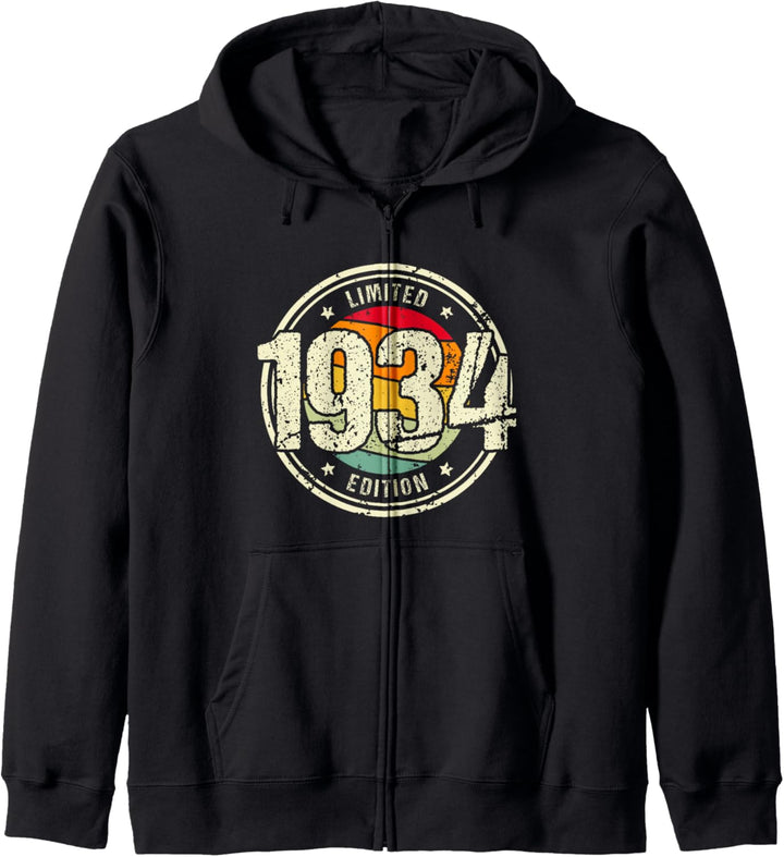 Retro 90 Jahre Jahrgang 1934 Limited Edition 90. Geburtstag Kapuzenjacke