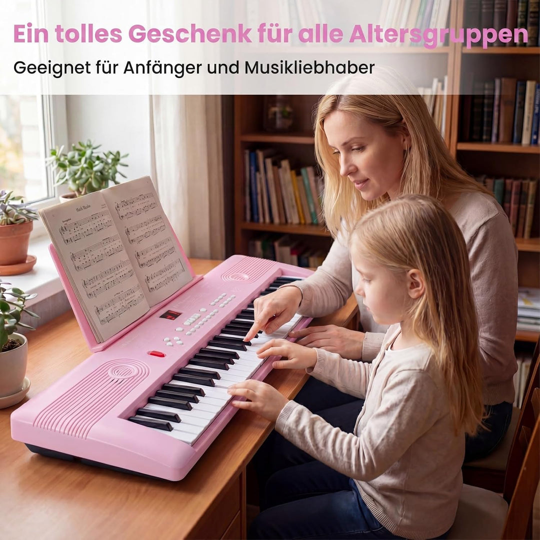 COSTWAY Keyboard Piano 61 Tasten, Digital Piano mit Ständer &amp; Mikrofon &amp; Tragetasche, E-Piano für Ei