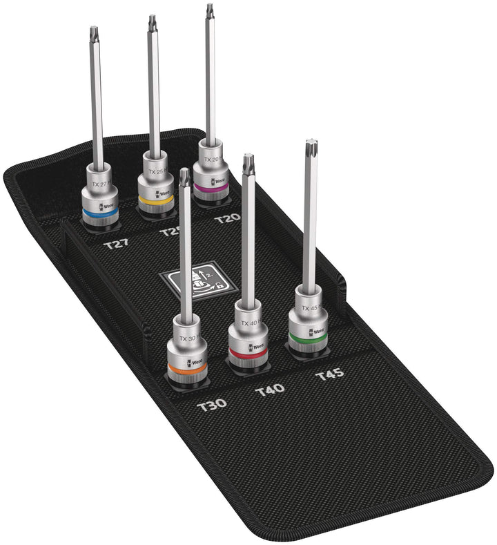 Wera 05004211001 8767 C HF 2 Zyklop Bitnuss-Satz TORX, mit Haltefunktion, 6-teilig, 140 mm, Farbe