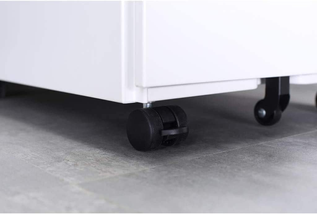 Aktenschränke, Büro-Rollcontainer,Rollcontainer, inkl. 3 Schübe Bürocontainer mit Anti-umkippen-mech