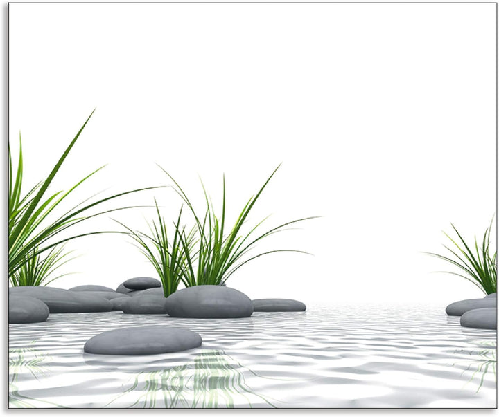 ARTland Spritzschutz Küchenrückwand aus Alu für Küche Herd Spüle 60x50 cm (BxH) mit Motiv Natur Zen